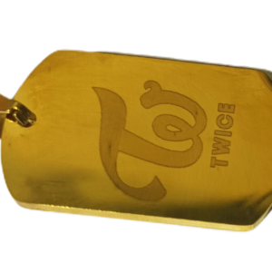Dije Dorado De Acero Para Collar Grabado A Laser Twice