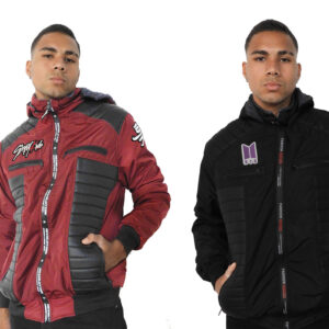 Chaqueta En Nailon y Cuero Sintético Hombre K-pop Estampado Personalizado