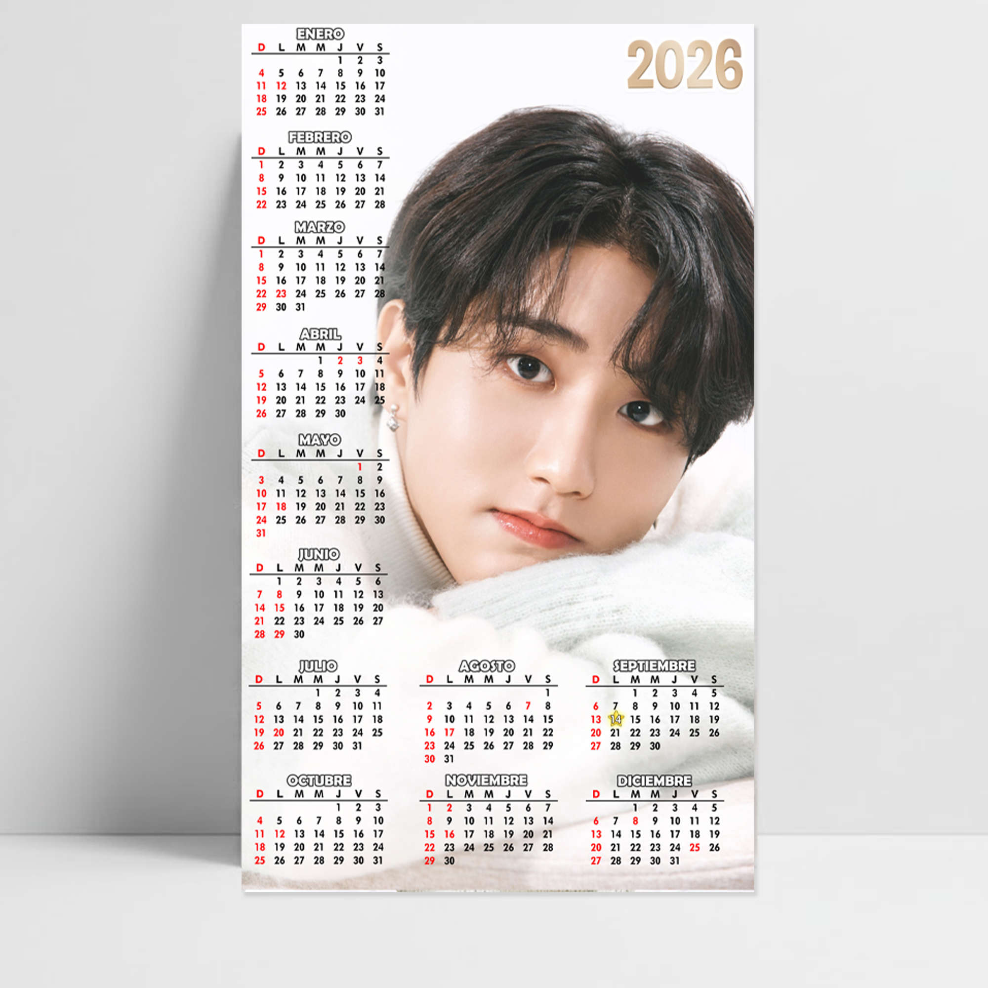 ALMANAQUE CALENDARIO 2026 HAN STRAY KIDS 2